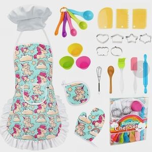 Kids Learning Rainbow Little Chef Set Ages 3-12 ~ Complete + Recipe Book ~ BNIB